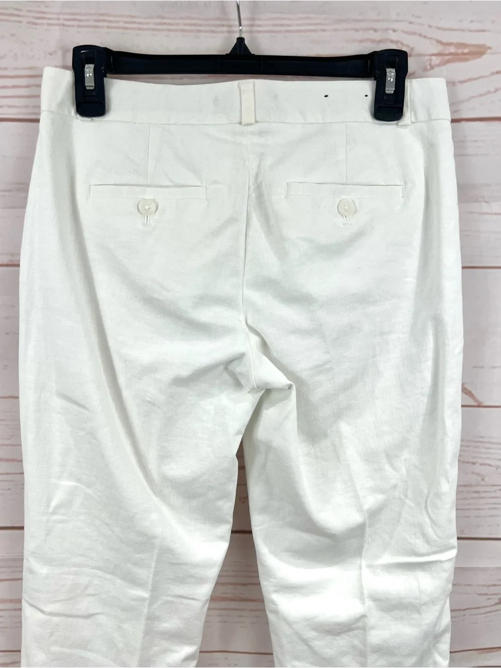 Banana Republic Avery White Linen Blend Trouser Pants